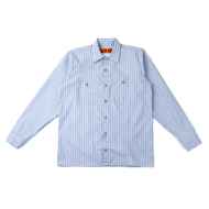 *BLUE LUG* box cut mechanic shirt (blue gray/stripe)
