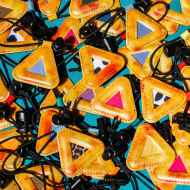 *BLUE LUG* MINI triangle reflector mini (fire dye)