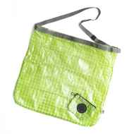 *FAIRWEATHER* FRIDAY packable sacoche (dyneema/gingham lime)