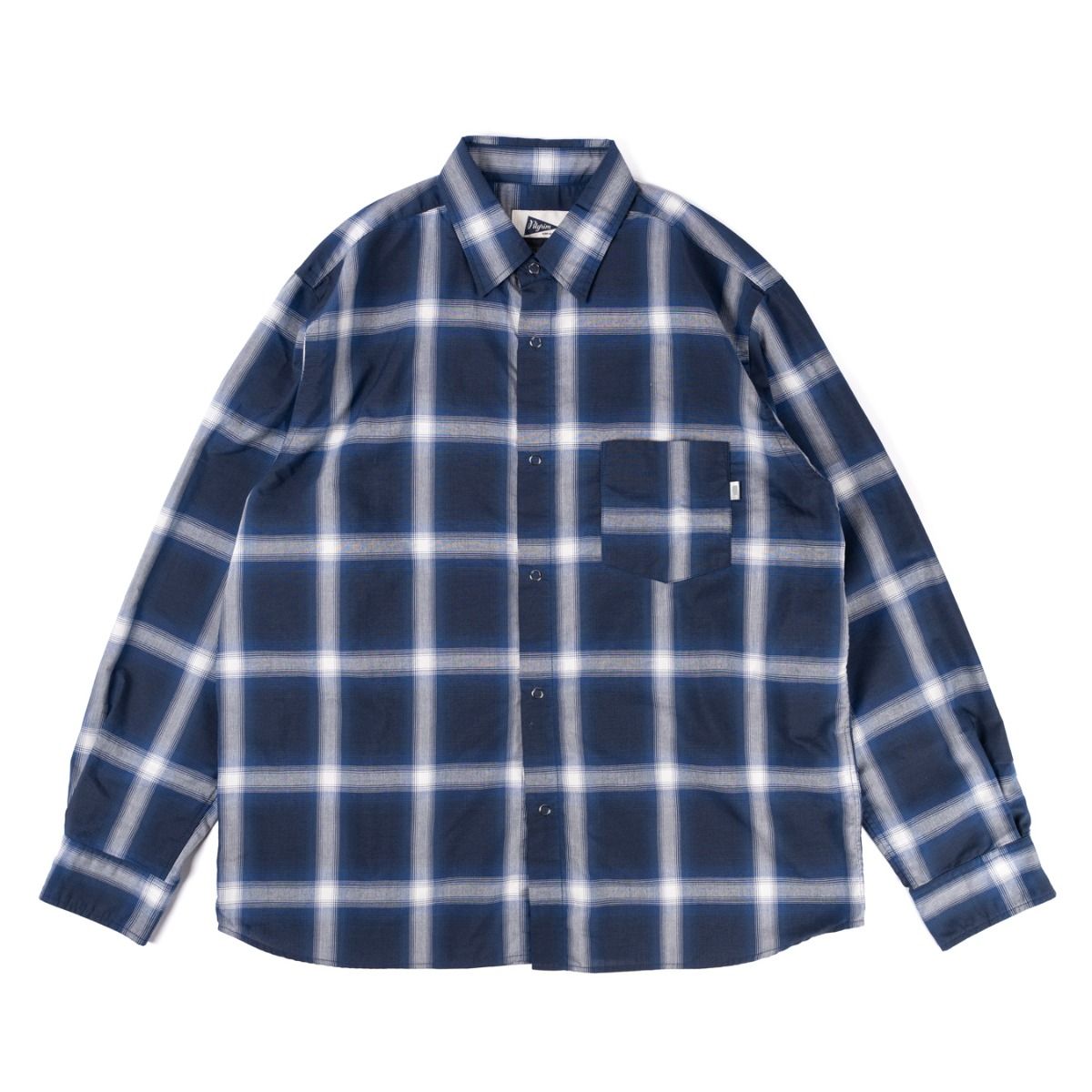 *PILGRIM* Max wind shirt (check navy)