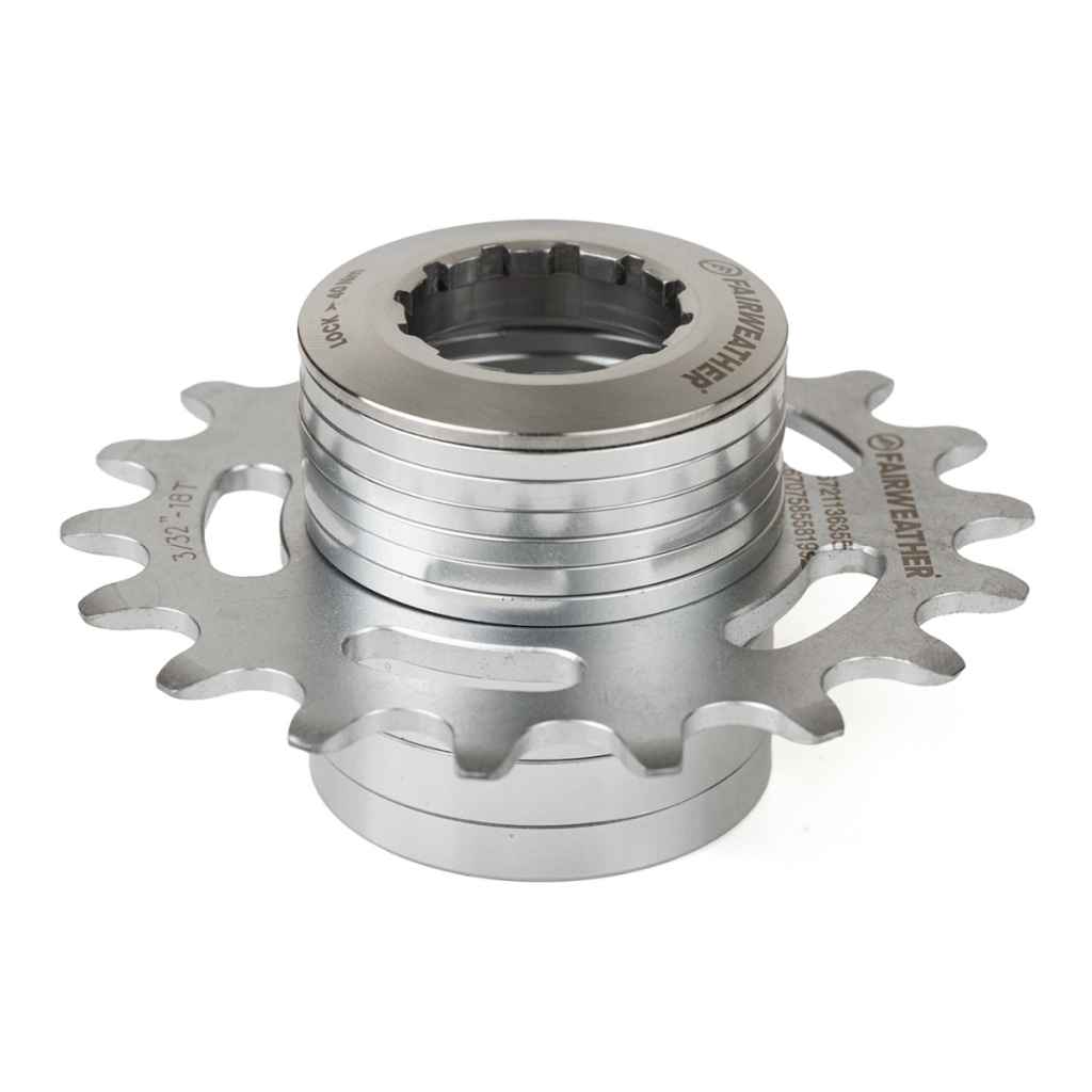FAIRWEATHER* single speed spacer kit (silver/18t) - BLUE LUG