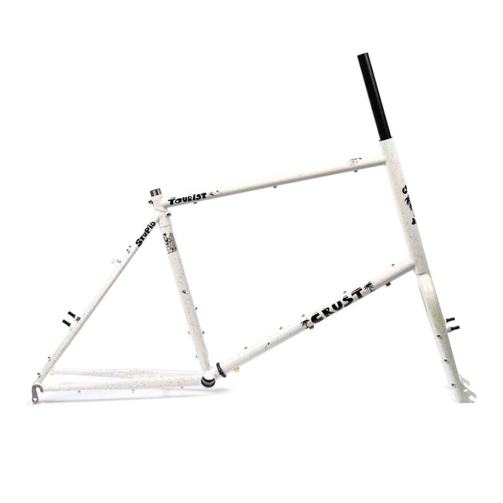 CRUST BIKES* stupid tourist frame (pastel speckle'd white) - BLUE