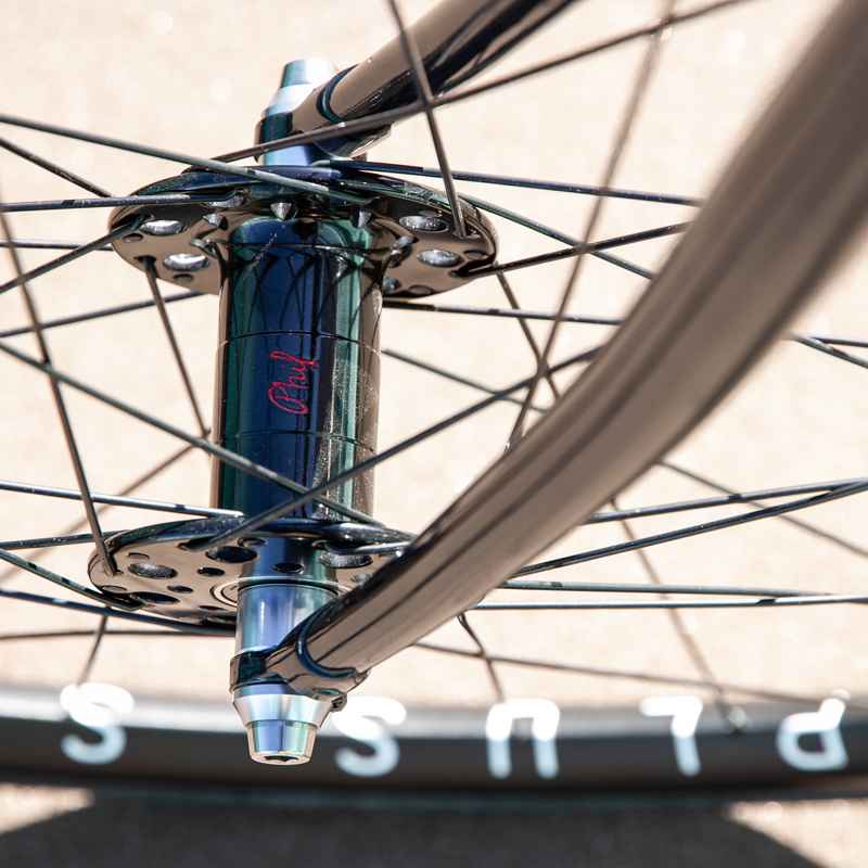 PHIL WOOD* Pro high flange track hub rear (pink) - BLUE LUG GLOBAL