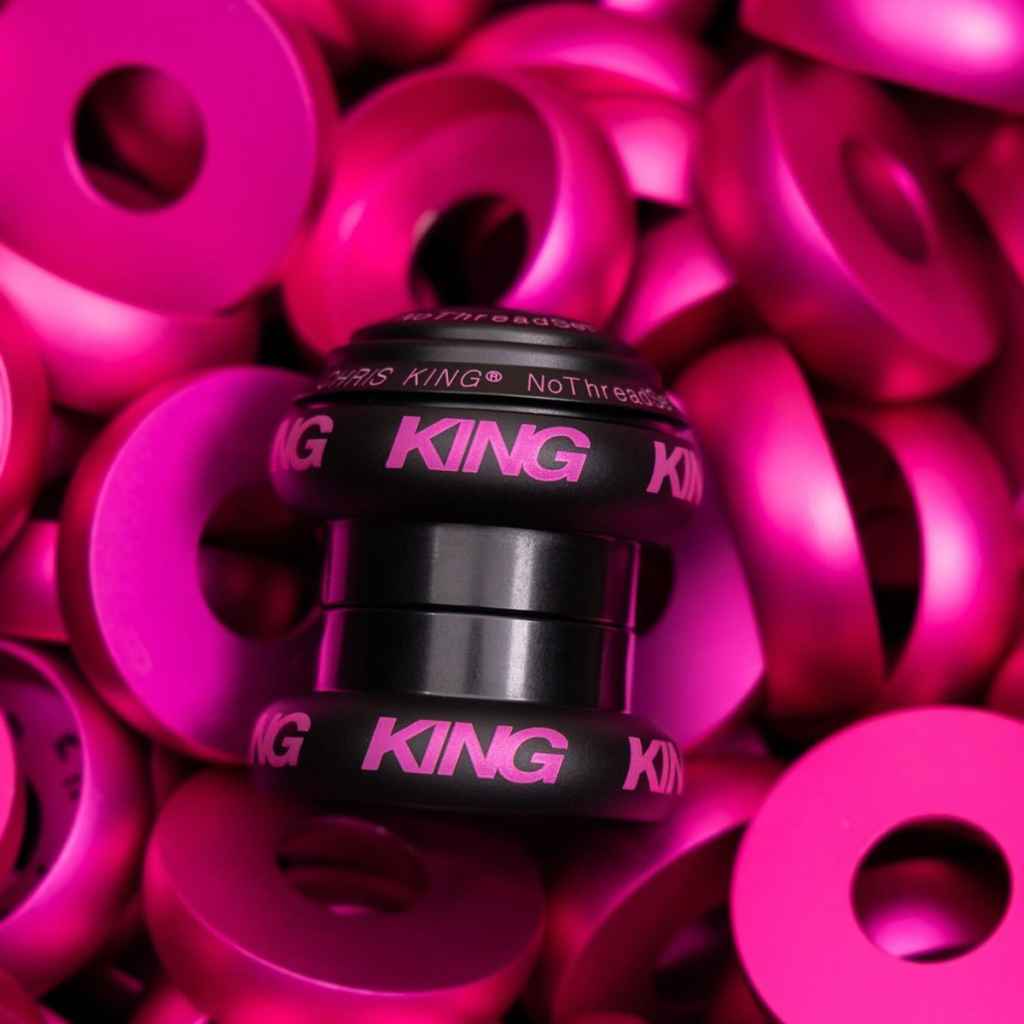 CHRIS KING* nothreadset 1 1/8 inch (two tone black punch) - BLUE