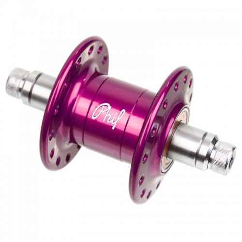 PHILWOOD* narrow flange hub front (black/28h) - BLUE LUG
