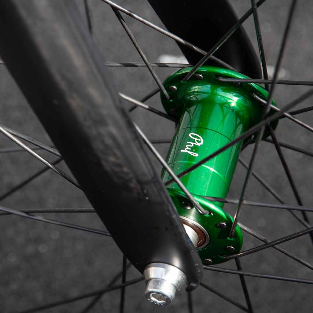 PHIL WOOD* low flange track hub front (pink) - BLUE LUG GLOBAL