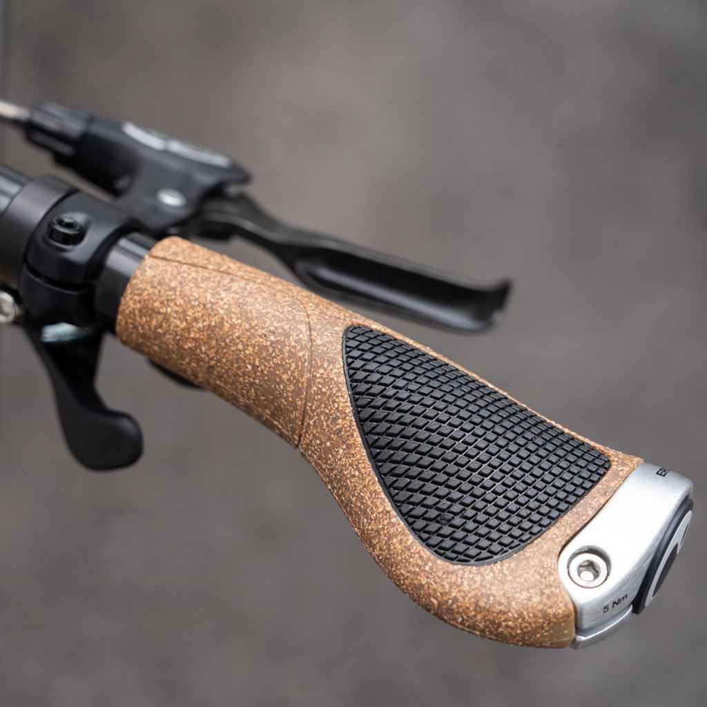 GORIX Impugnature Ergonomica Per Bici Lock-On – Manubrio MTB, Marrone 130/100mm