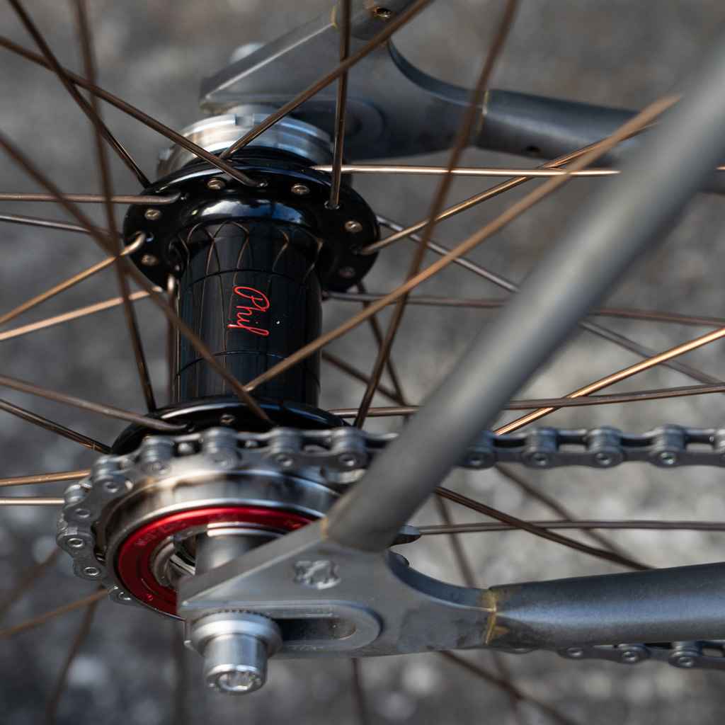 PHIL WOOD* low flange track hub rear (blue/fix&free) - BLUE LUG