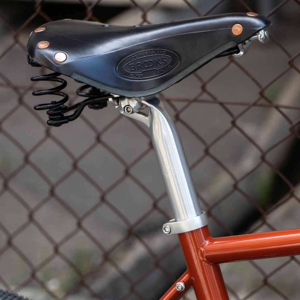 VELO ORANGE* cru medium setback seatpost (silver) - BLUE LUG