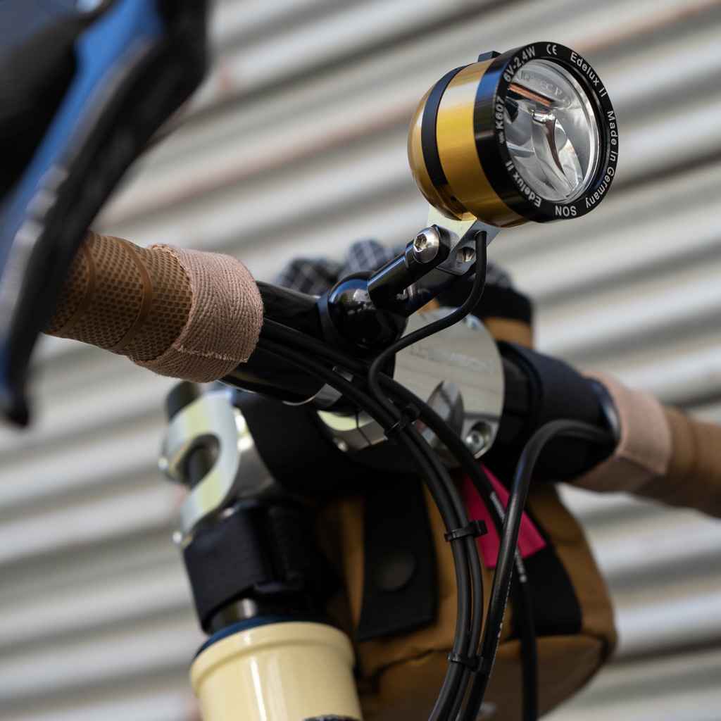 SON nabendynamo fairlightcycles ライト　マウント SON NABENDYNAMO* bracket deluxe 2d light mount long (black) - BLUE