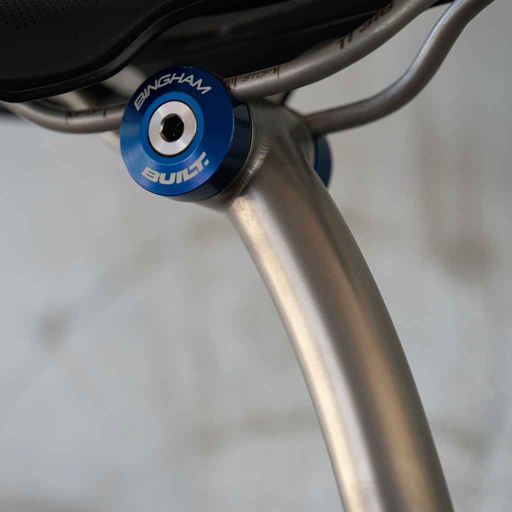 BINGHAM BUILT* titanium layback seatpost (blue) - BLUE LUG GLOBAL