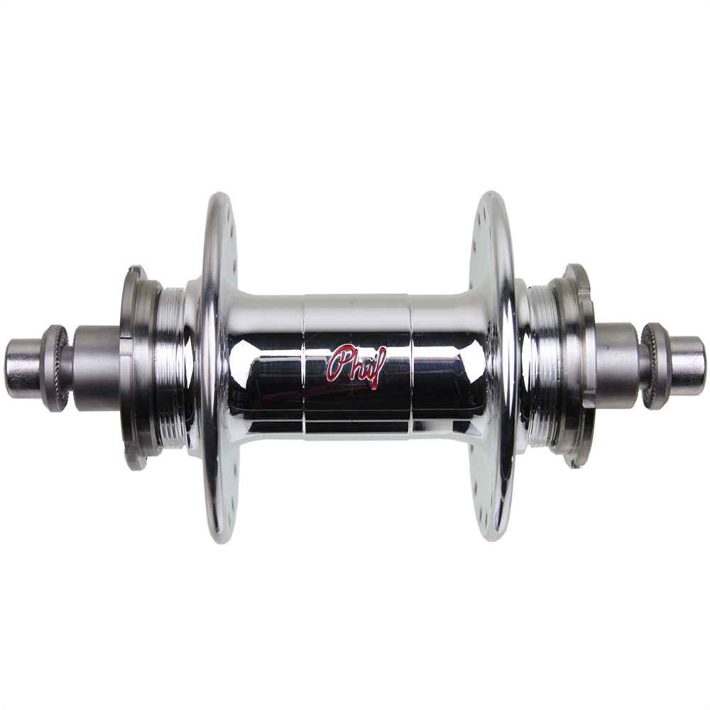 PHIL WOOD* high flange track hub rear (silver/double cog) - BLUE