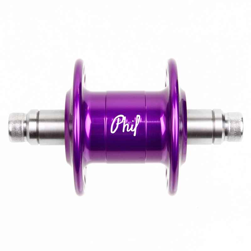 PHIL WOOD* narrow flange hub front (purple/28h) - BLUE LUG GLOBAL
