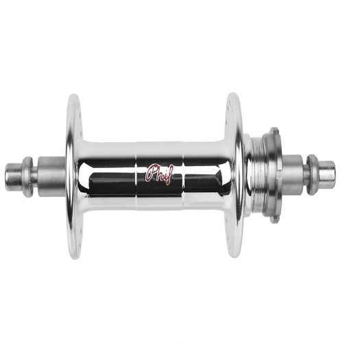PHIL WOOD* high flange track hub rear (silver/single cog) - BLUE