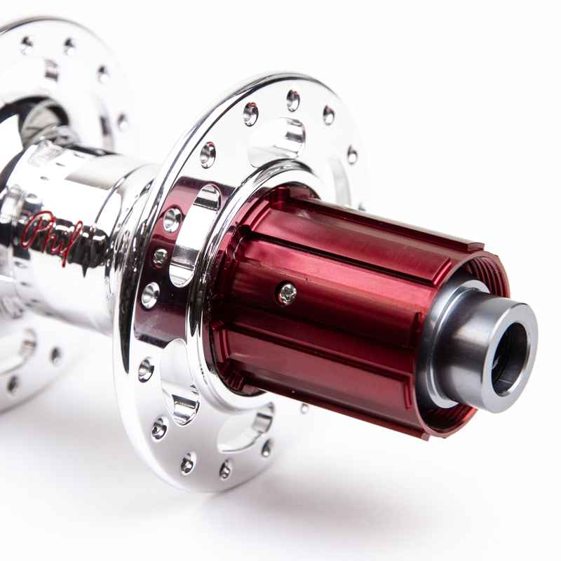PHIL WOOD* center lock disc hub rear (thru-axle/silver) - BLUE LUG