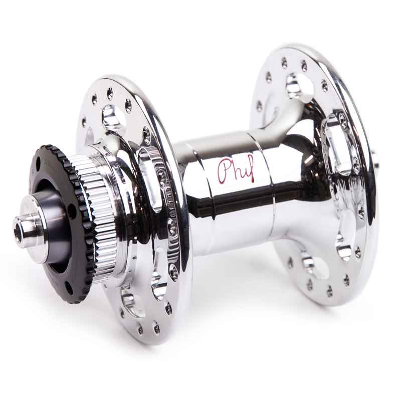 PHIL WOOD* center lock disc hub front (quick/silver) - BLUE LUG