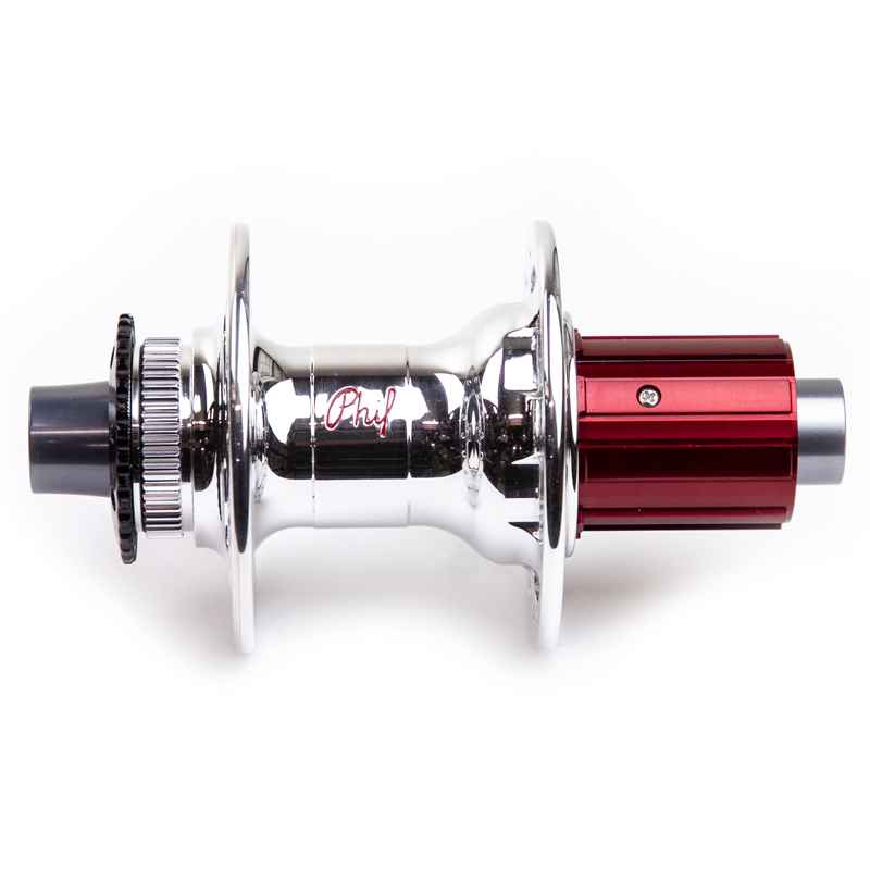 PHILWOOD* center lock disc hub rear (thru-axle/silver) - BLUE LUG