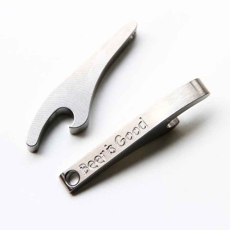 PARAGON MACHINE WORKS* titanium keychain bottle opener (beer is