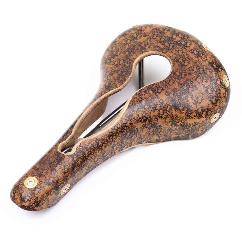 BERTHOUD* aspin open leather saddle (brown) - BLUE LUG
