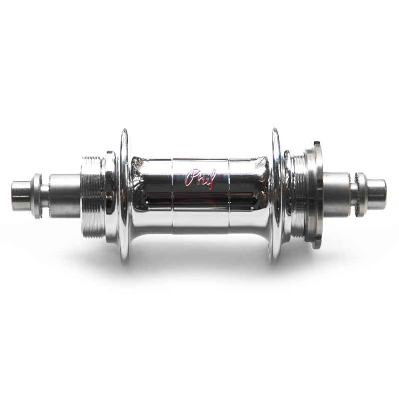 PHIL WOOD* low flange track hub rear (silver/fix&free) - BLUE LUG