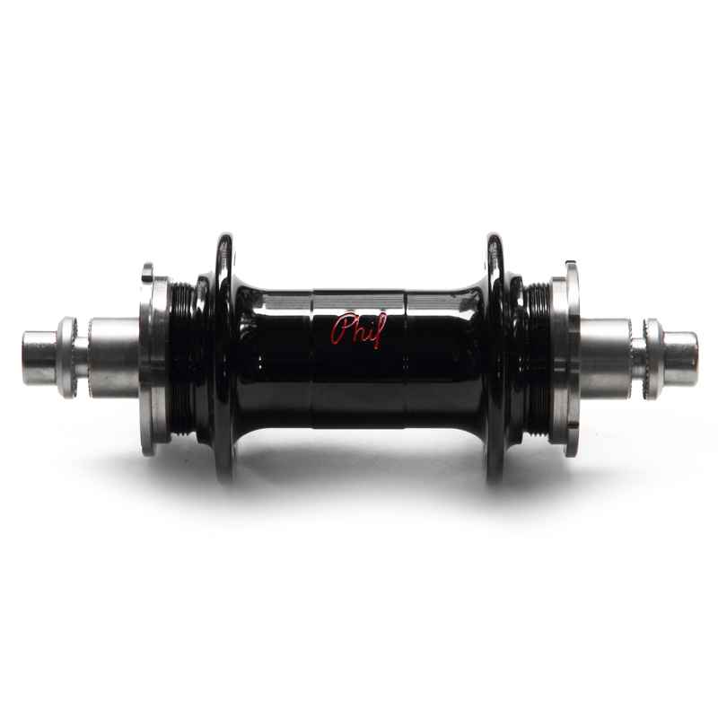 PHIL WOOD* low flange track hub rear (black/double cog) - BLUE LUG