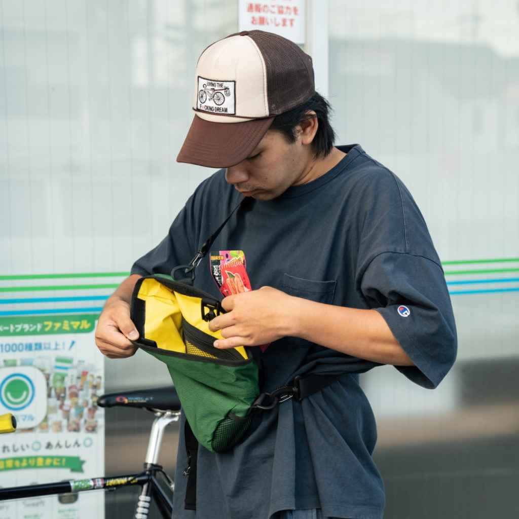 CRUST BIKES* crooked trucker cap (yellow) - BLUE LUG GLOBAL ONLINE