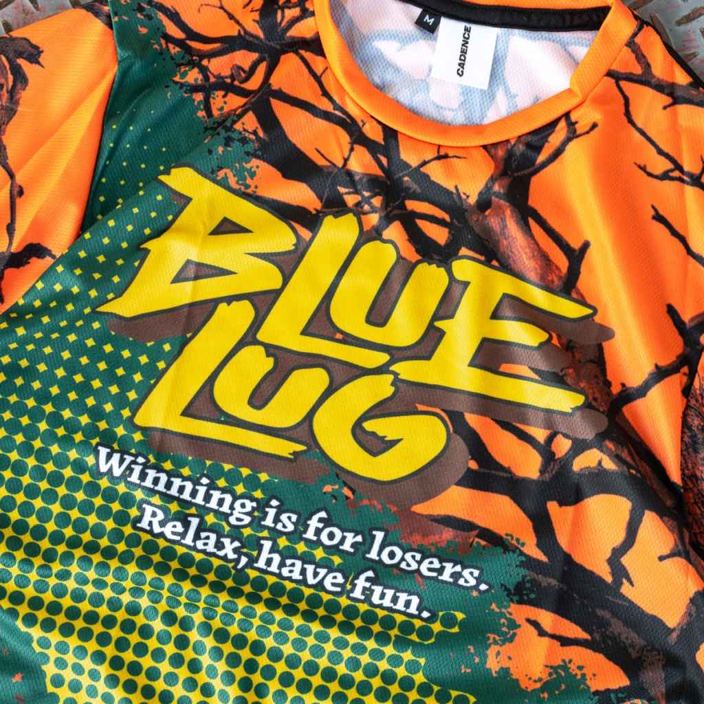 BLUE LUG* short sleeve loser tech tee (orange/green) - BLUE LUG