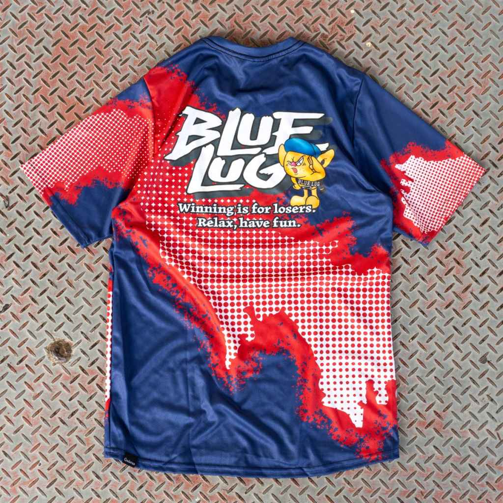 BLUE LUG* short sleeve loser tech tee (navy/red) - BLUE LUG GLOBAL