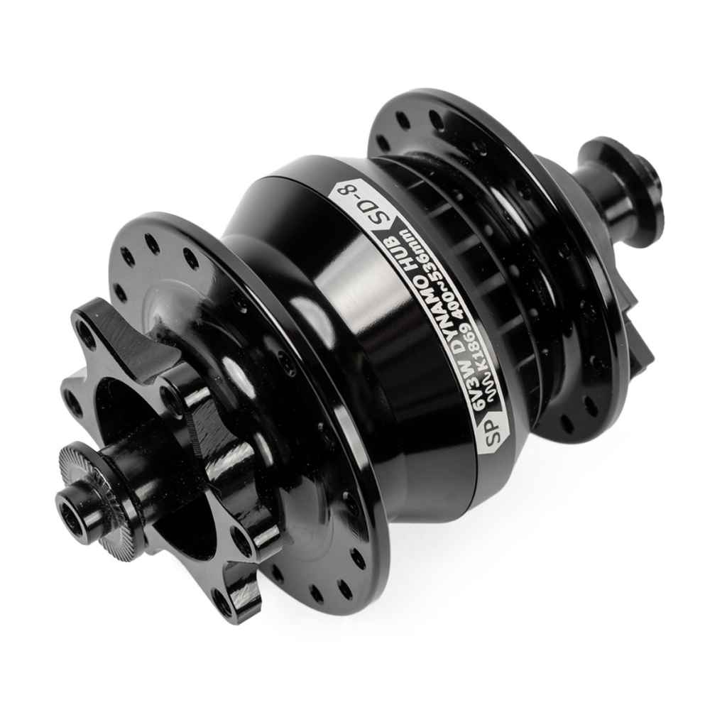SHUTTER PRECISION* SD-8 dynamo disc hub (black/32h) - BLUE LUG