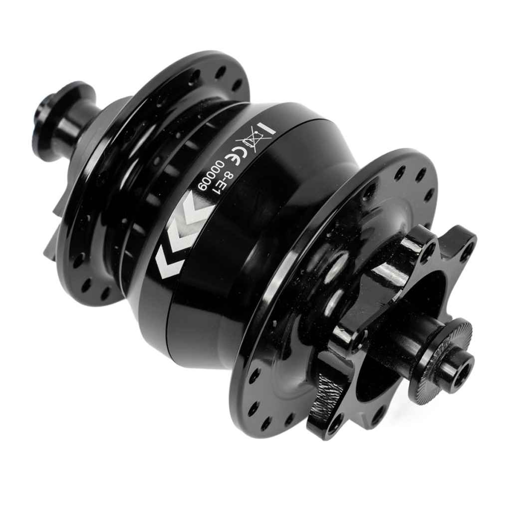 SHUTTER PRECISION* SD-8 dynamo disc hub (black/32h) - BLUE LUG
