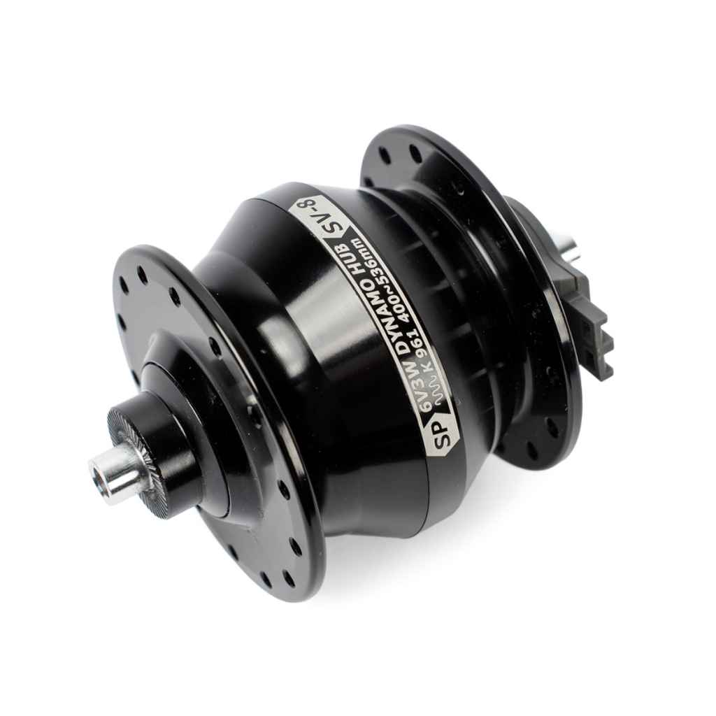 SHUTTER PRECISION* SV-8-FC dynamo hub for Brompton (black/28H