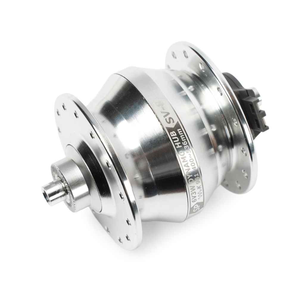 SHUTTER PRECISION* SV-8-FC dynamo hub for Brompton (silver/28H