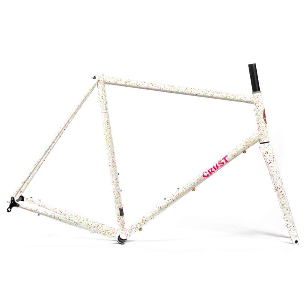 CRUST BIKES* disc malocchio frame (white speckle) - BLUE LUG