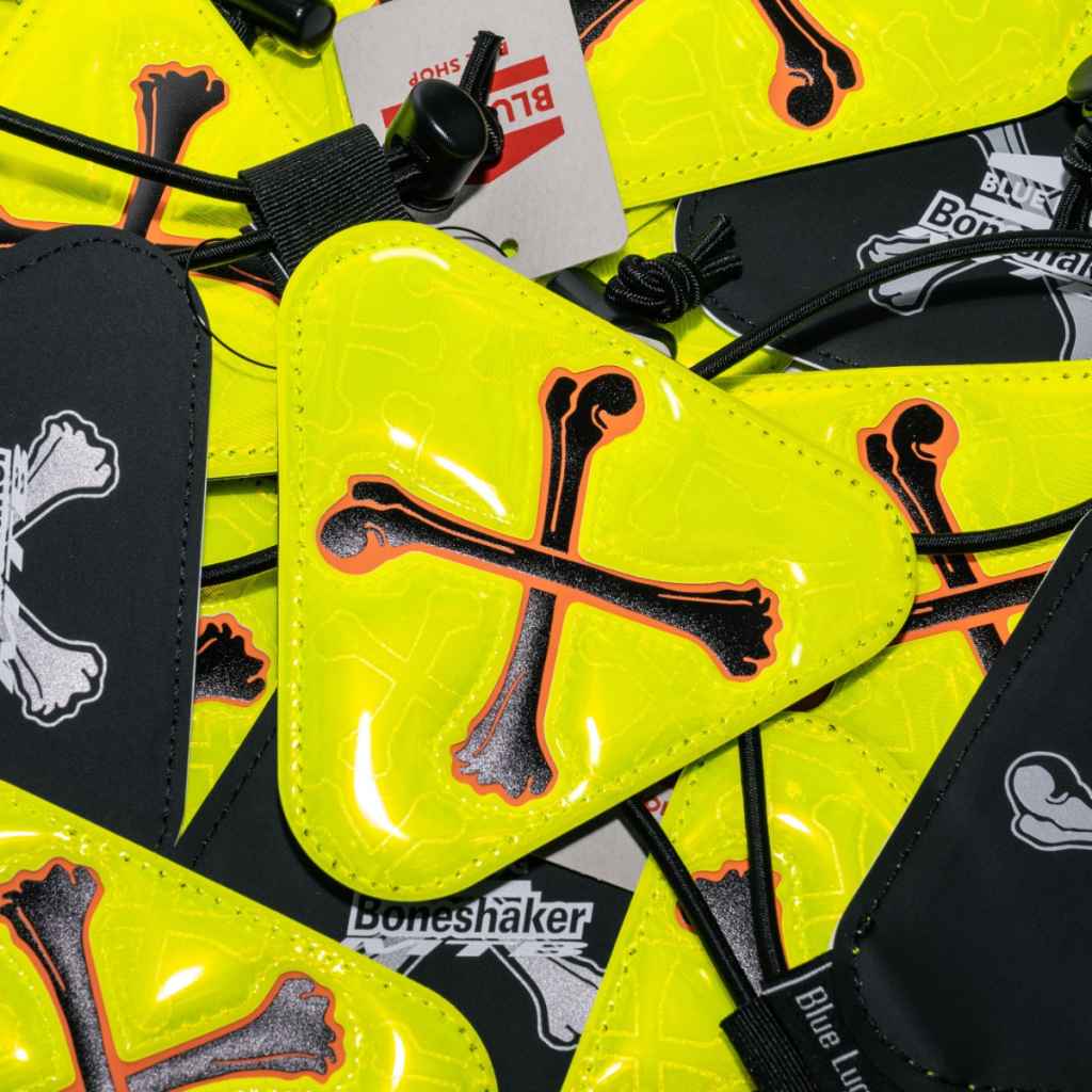 BONESHAKER MTB×BLUE LUG* triangle reflector (yellow/orange) - BLUE