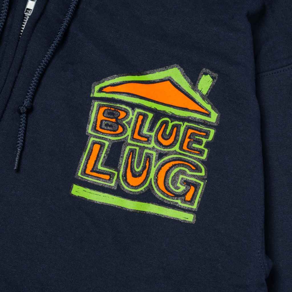BLUE LUG* doodle logo zip hoodie (navy) - BLUE LUG GLOBAL ONLINE STORE