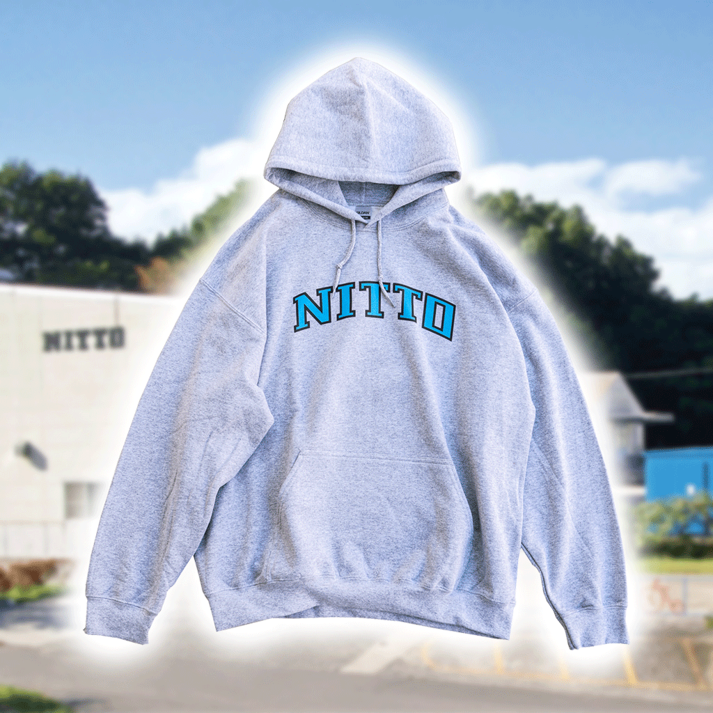 NITTO×BLUE LUG* hoodie (college logo/heather gray) - BLUE