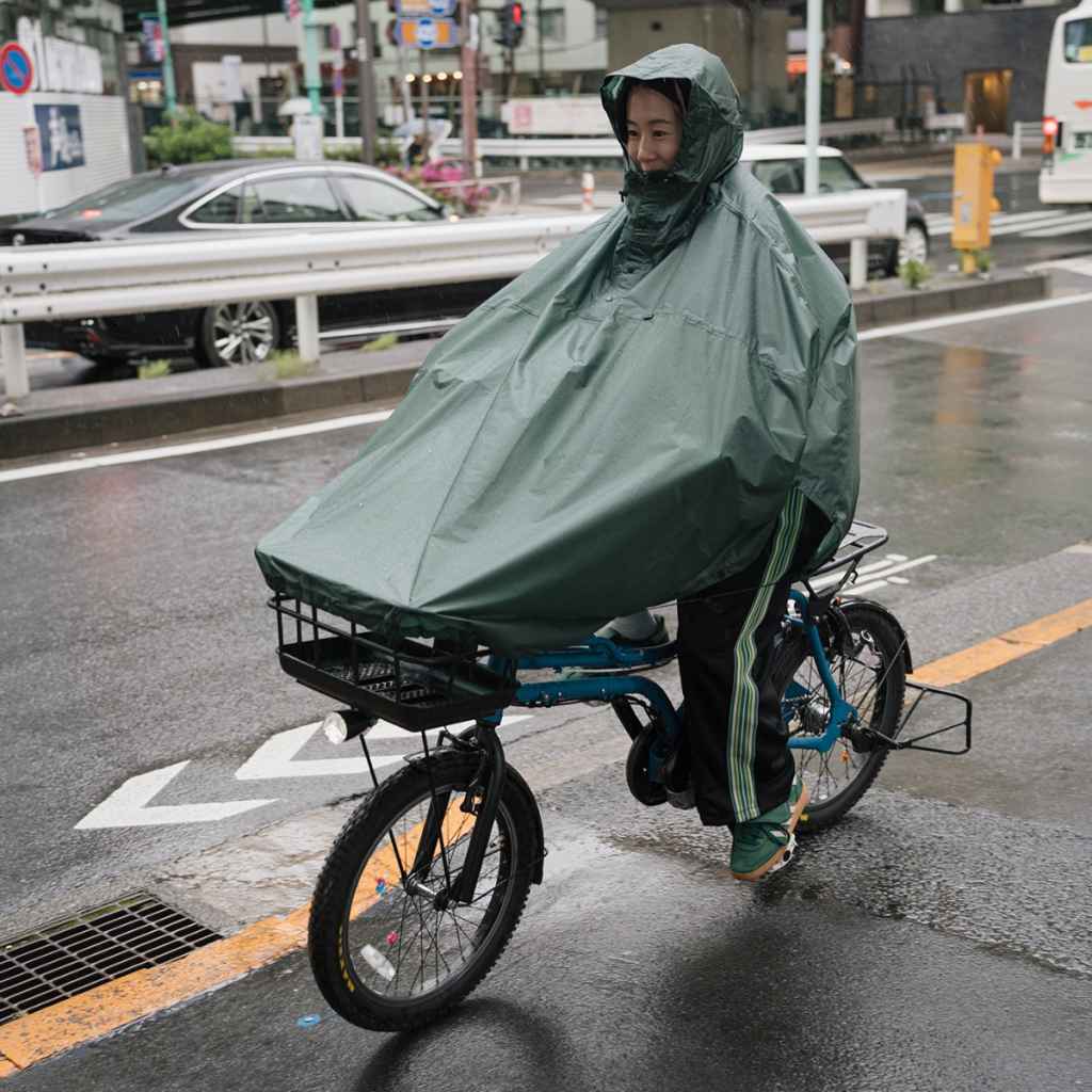 FAIRWEATHER* packable rain poncho (algae green) - BLUE LUG GLOBAL