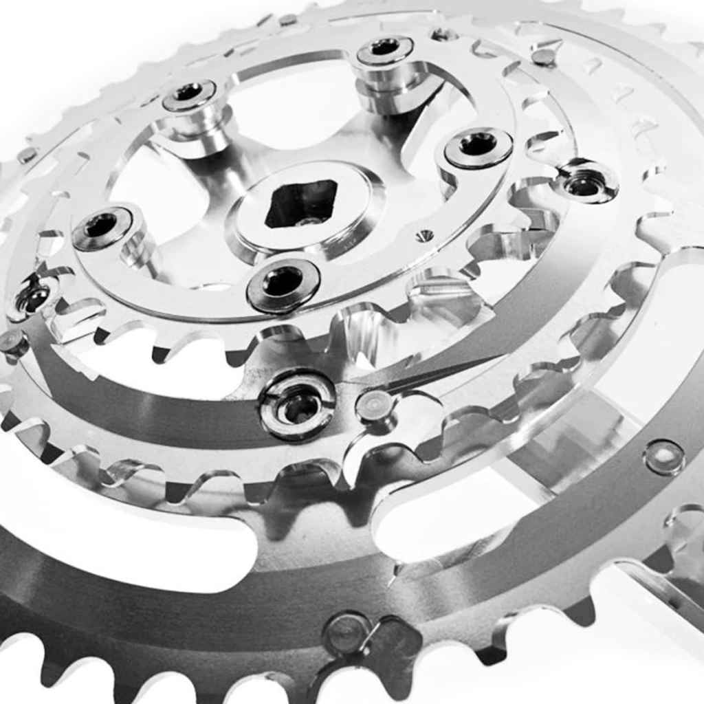 VELO ORANGE* grand cru 110 fluted triple crankset (silver) - BLUE