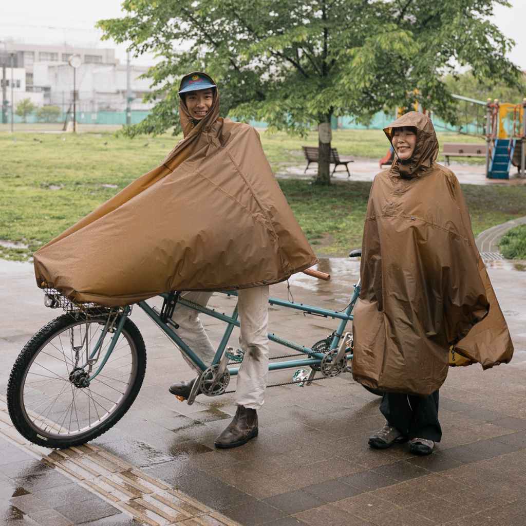 FAIRWEATHER* packable rain poncho (cordura rip/coyote brown