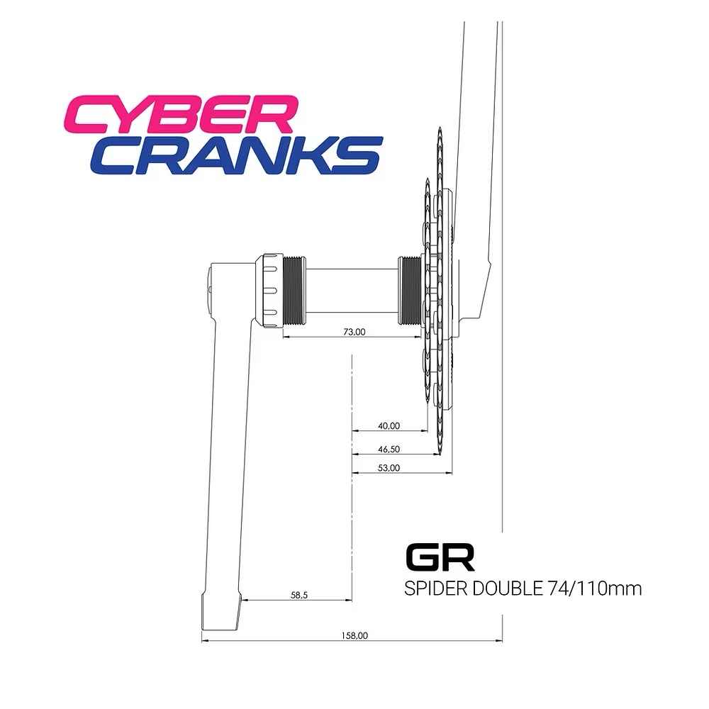 CYBER CYCLES* spider double 110/74 (black) - BLUE LUG GLOBAL