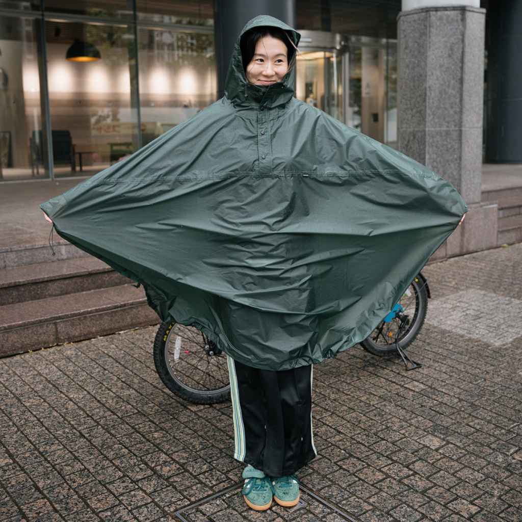 FAIRWEATHER レインポンチョ　Ｍサイズ FAIRWEATHER* packable rain poncho (algae green) - BLUE LUG GLOBAL