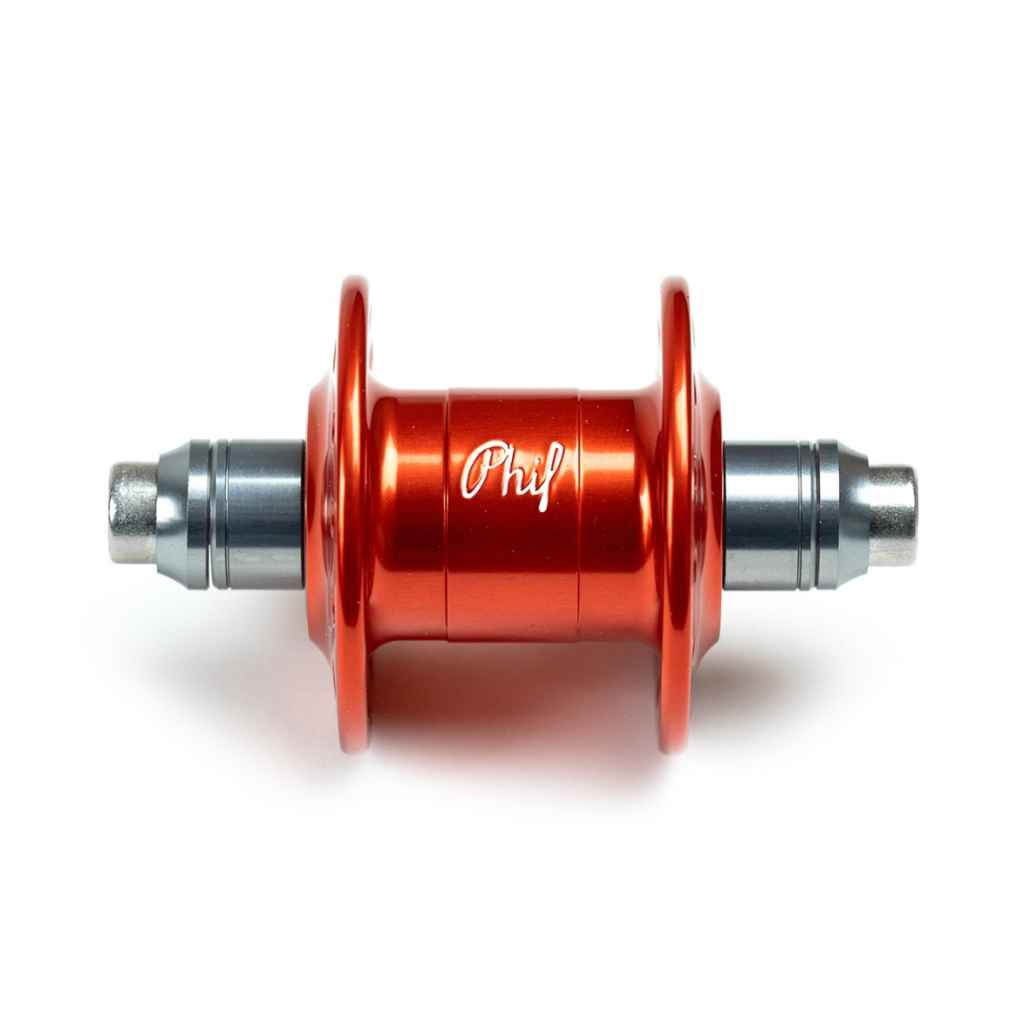 PHILWOOD* narrow flange hub front (black/28h) - BLUE LUG
