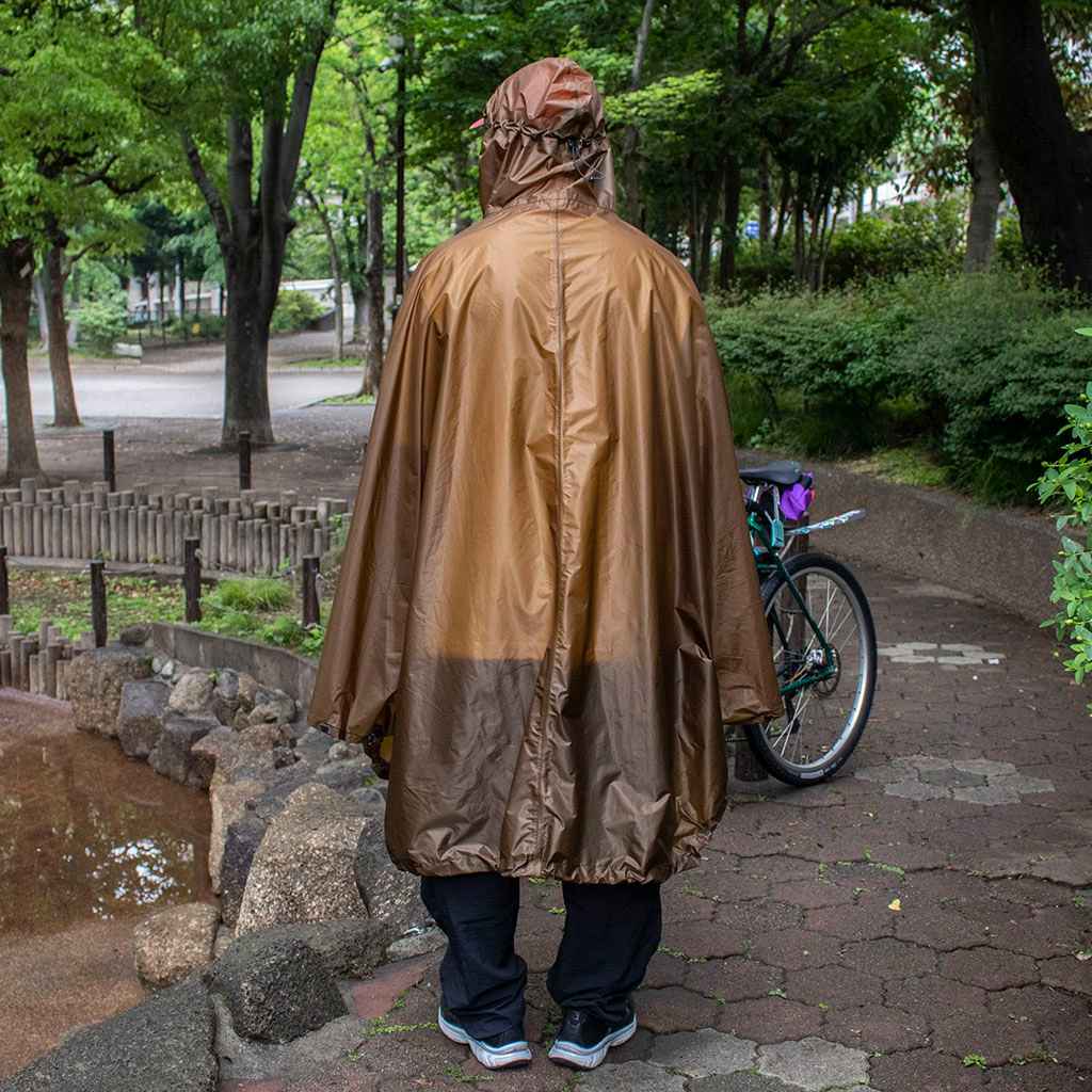 FAIRWEATHER* packable rain poncho (coyote brown) - BLUE LUG