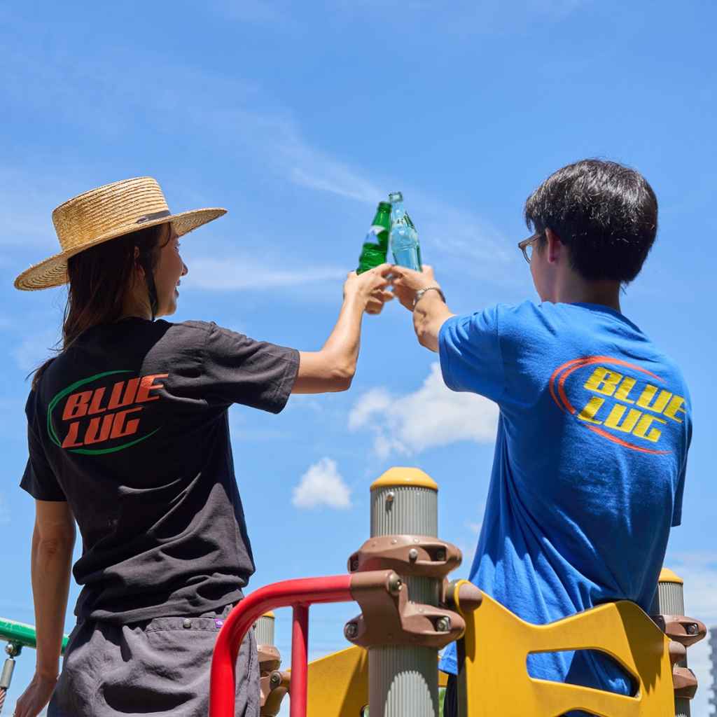 BLUE LUG* cheers t-shirt (blue) - BLUE LUG GLOBAL ONLINE STORE