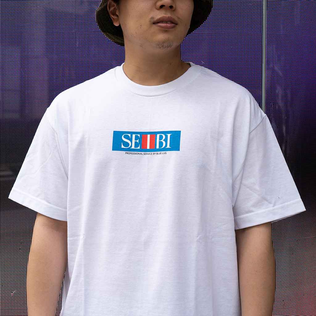 タグ付き新品Lサイズ　BLUE LUG スイフトブルー 長袖Tシャツ BLUE LUG* SEIBI t-shirt (white) - BLUE LUG GLOBAL ONLINE STORE