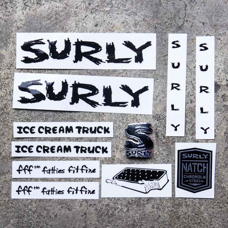 【純正】SURLY ICE CREAM TRUCK ステッカーセット SURLY* ice cream truck new frame decal set (black) - BLUE LUG