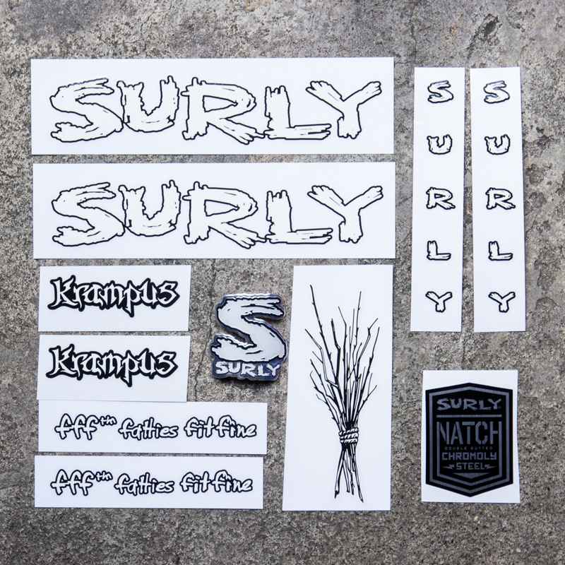 SURLY* krampus new frame decal set (white) - BLUE LUG GLOBAL