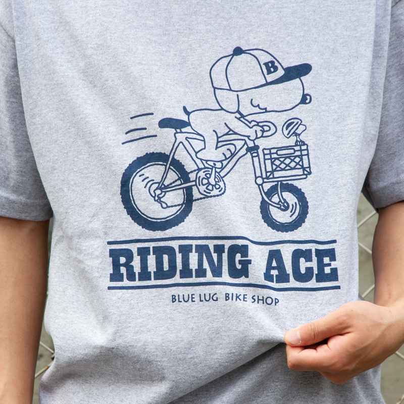 BLUE LUG* riding ace t-shirt (heather gray) - BLUE LUG GLOBAL