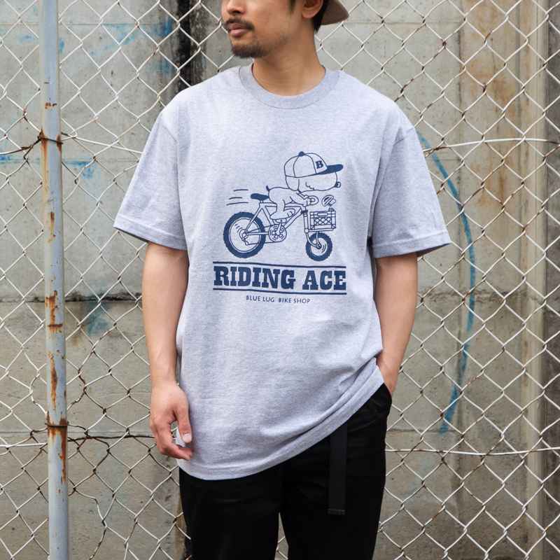 BLUE LUG* riding ace t-shirt (heather gray) - BLUE LUG GLOBAL