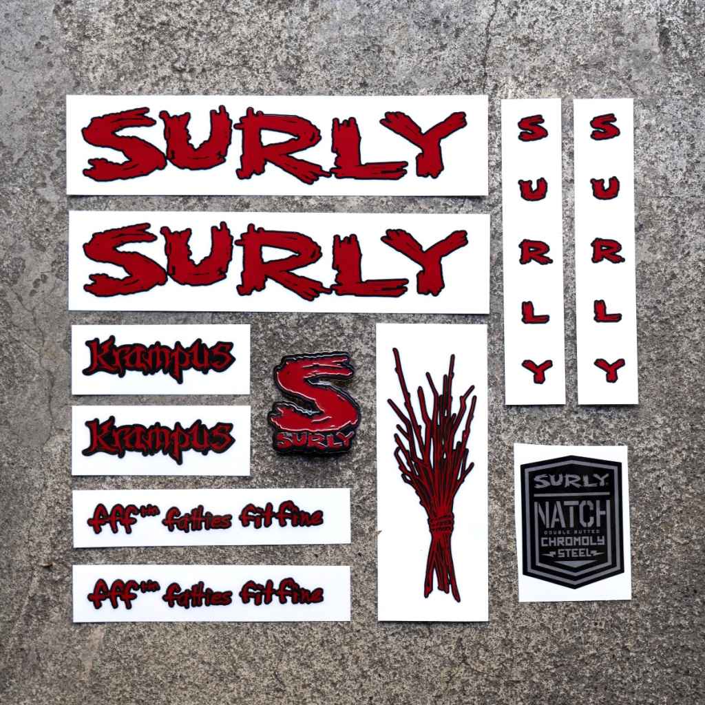 SURLY* krampus new frame decal set (metallic red) - BLUE LUG